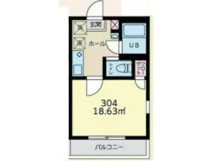 リュクスメゾンヘイアン(1K/3階)の間取り写真