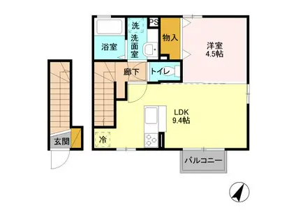フィオーレ(1LDK/2階)の間取り写真