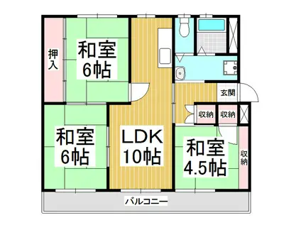 アリエッタ千(3LDK/3階)の間取り写真