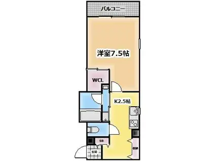 パールメゾン(1K/4階)の間取り写真