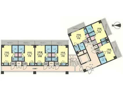 ロックヒルズ三ツ沢(ワンルーム/4階)の間取り写真