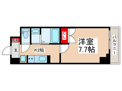 アルファプライム東陽町(1K/7階)の間取り写真