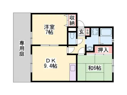 JAサンビレッジ大塚(2LDK/2階)の間取り写真
