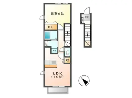 スイフヨウ(1LDK/2階)の間取り写真