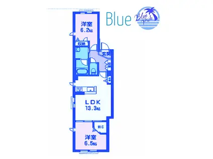 GRACE元町(2LDK/3階)の間取り写真