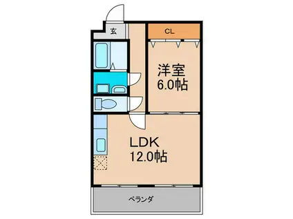 大丸マンション(1LDK/5階)の間取り写真
