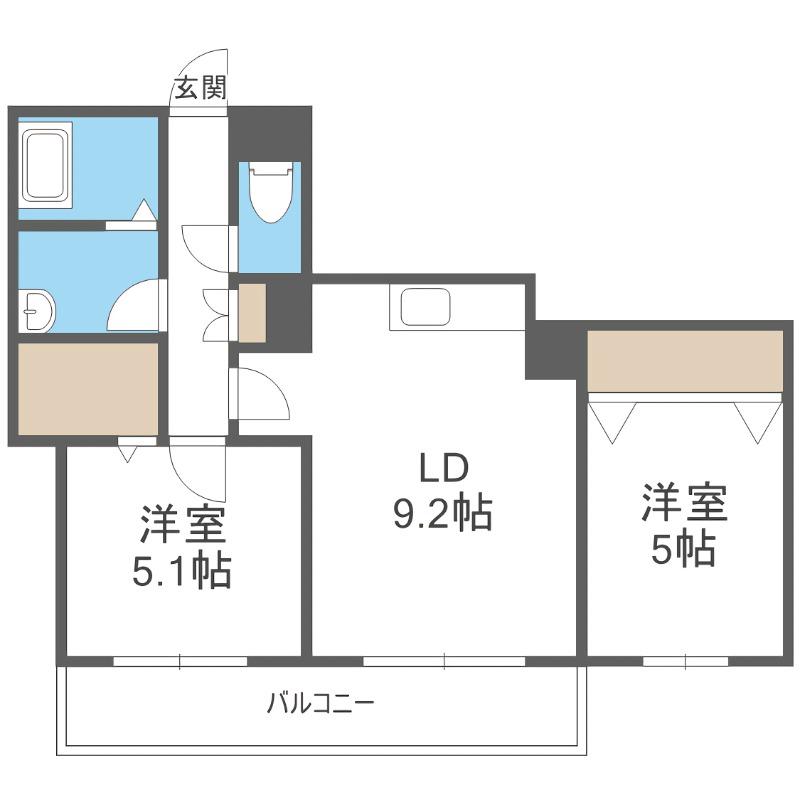 MANYS COURT(2DK/1階)の間取り写真