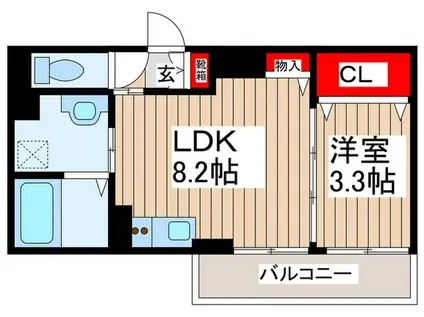 グランメゾン武蔵浦和(1LDK/2階)の間取り写真