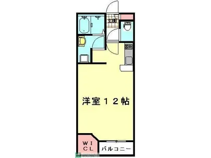 レオネクストGREEN ハイツ(ワンルーム/1階)の間取り写真