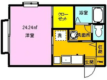 シャーメゾン穴川(1K/1階)の間取り写真