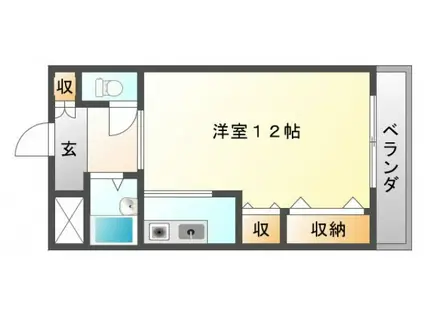 アーネスト山手I(1K/3階)の間取り写真