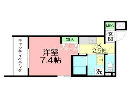ARTORYS(1K/3階)の間取り写真