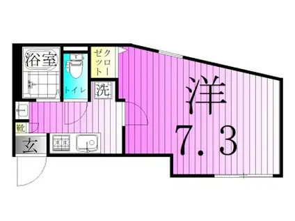 グランクオール南千住(1K/4階)の間取り写真