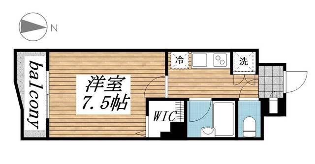 プロフ小石川後楽園(1K/4階)の間取り写真