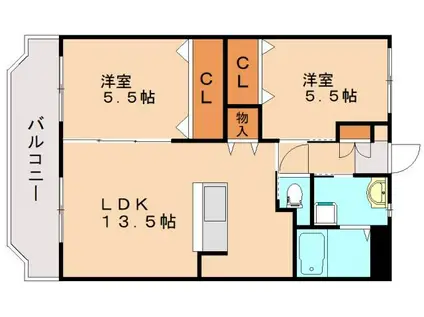 SPERANZA1(2LDK/2階)の間取り写真