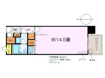 朝日プラザ心斎橋(ワンルーム/10階)の間取り写真