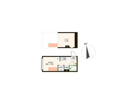 ハーモニーテラス前野町IV(ワンルーム/1階)の間取り写真