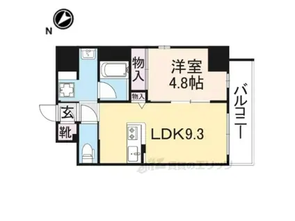 レジデンス櫂 枚方駅前(1LDK/9階)の間取り写真