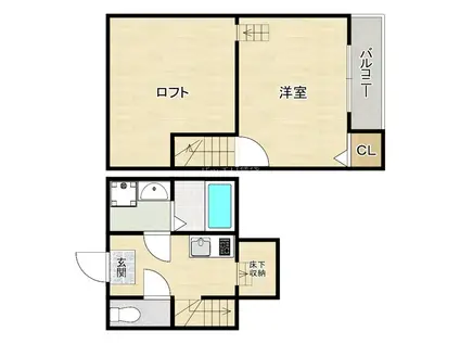 FELICE V(1K/2階)の間取り写真