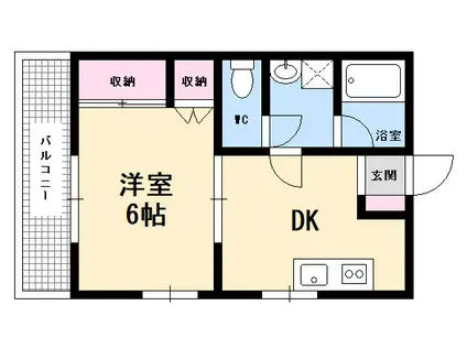 太陽ビル(1DK/2階)の間取り写真