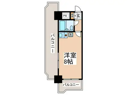 ライオンズプラザ海老名(ワンルーム/6階)の間取り写真