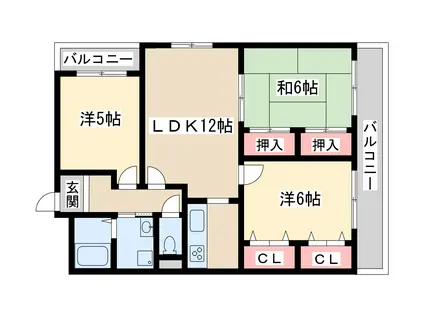 ベルフィード新大阪2(3LDK/2階)の間取り写真