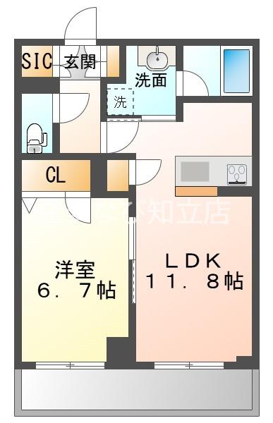 MOANA GRAND RESIDENCE(1LDK/2階)の間取り写真