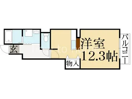 エバーグリーンA(ワンルーム/1階)の間取り写真
