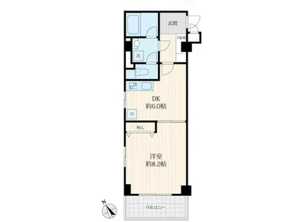 ヒルトップ武島II(1DK/2階)の間取り写真