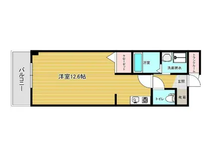 チャームテラス222W(1K/3階)の間取り写真