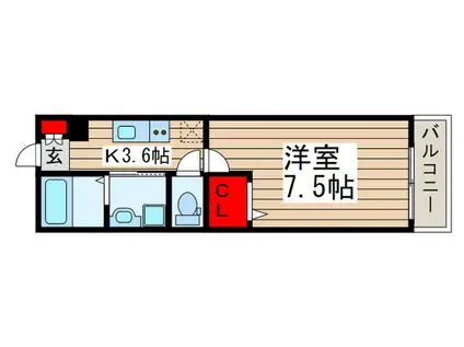 ヒロ・汐見ヶ丘(1K/2階)の間取り写真