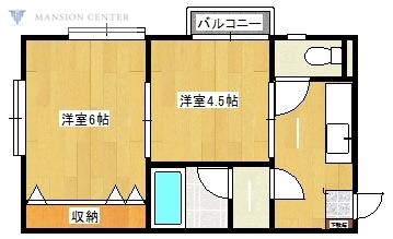 クレセントイグレックII(2K/1階)の間取り写真