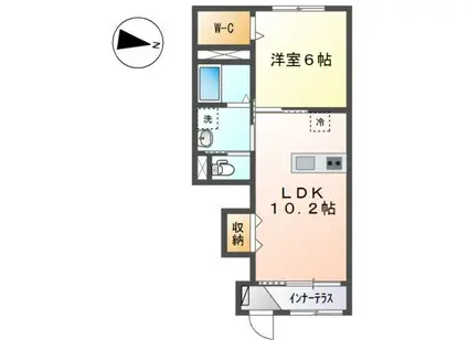 アルモニー(1LDK/1階)の間取り写真