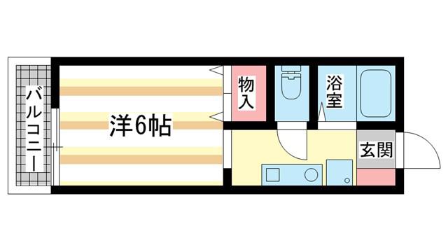 メゾンドスリシエB(1K/2階)の間取り写真