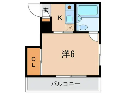 コーポウスイ(1K/2階)の間取り写真