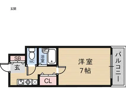 リップル布施イースト(1K/3階)の間取り写真