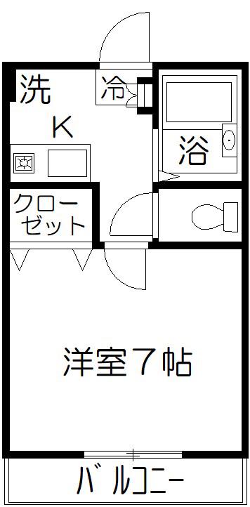 マーブル武蔵浦和(1K/1階)の間取り写真