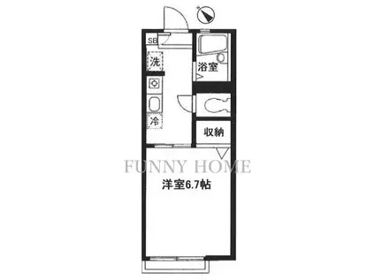 グレイス桜新町(1K/1階)の間取り写真