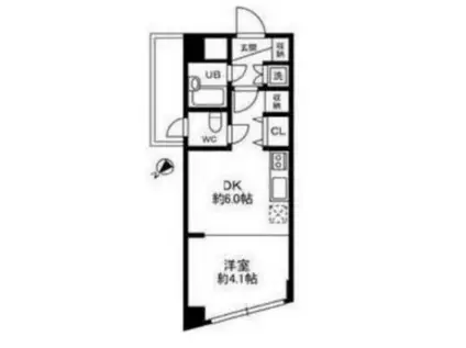 グランメール六本木(ワンルーム/4階)の間取り写真