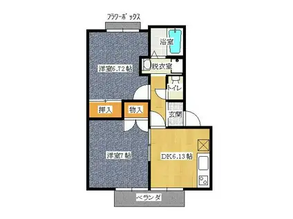 セレッソ(2DK/2階)の間取り写真