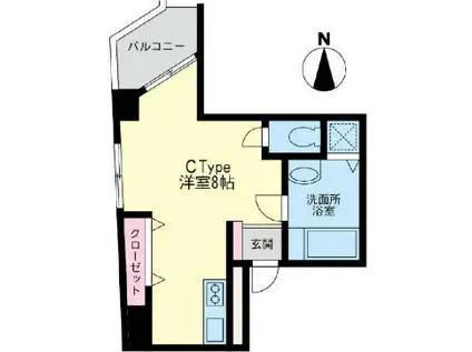 キャメロット千人町(ワンルーム/4階)の間取り写真