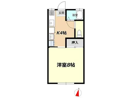 アヴァンメゾンつくば(1K/1階)の間取り写真