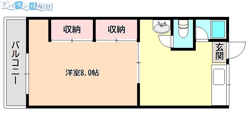 ハイツ八潮B(1K/1階)の間取り写真