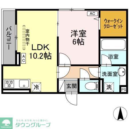 D PAINA 今井南町(1LDK/2階)の間取り写真