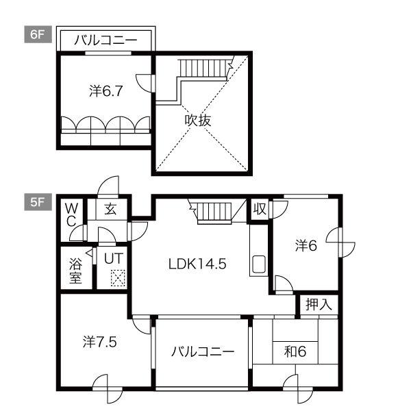 カーサジオ(4LDK/5階)の間取り写真