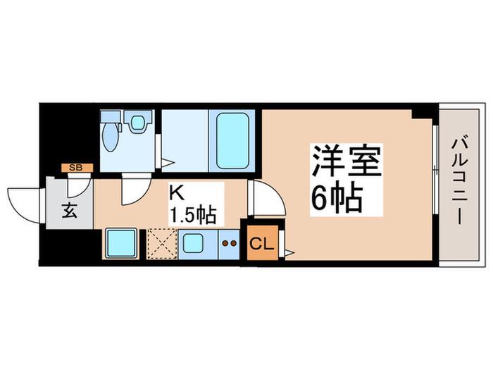 GENOVIAお花茶屋IISKYGARDEN(1K/6階)の間取り写真