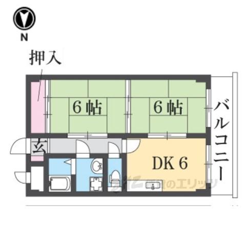 ルシャト-(2DK/3階)の間取り写真