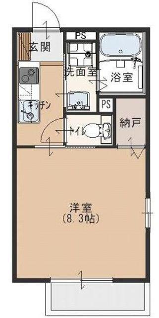 ソレジオ小手指(1K/2階)の間取り写真