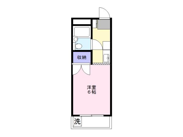 サンアベニュー二葉(1K/2階)の間取り写真