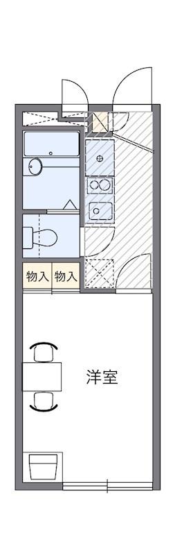 アミティエII(1K/1階)の間取り写真